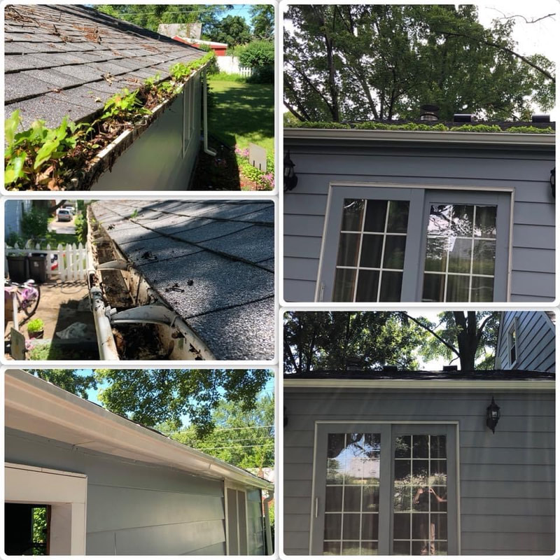Before and after pressure washing gutter cleaning service in West Bloomfield MI