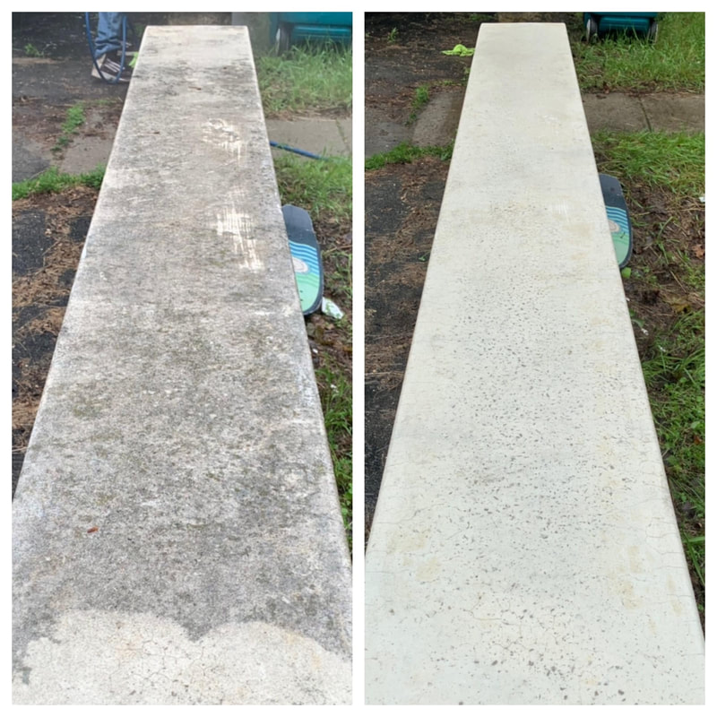  Before and after power washing a cement sidewalk in Novi MI